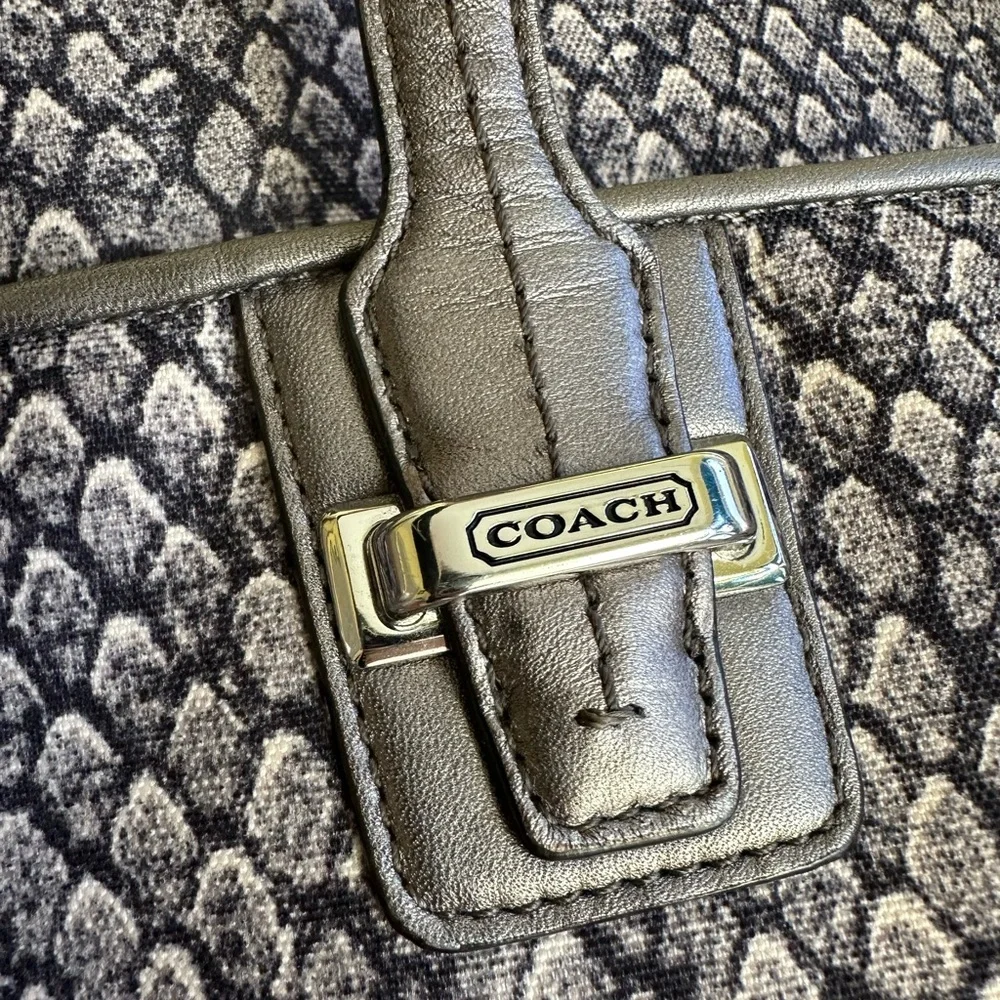 Grunge Glam Alt Gunmetal Gray Python Snake Coach Taylor Alexis Carryall Satchel